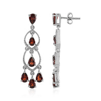 Pendientes en plata con Granate de Mozambique