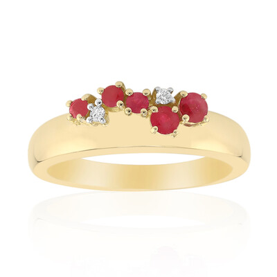 Anillo en oro con Berilo rojo