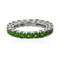 Anillo en plata con Diópsido de Rusia