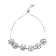 Brazalete en plata con Topacio blanco