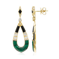 Pendientes en oro con Malaquita (CIRARI)