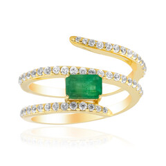Anillo en plata con Esmeralda de Zambia