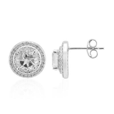 Pendientes en plata con Topacio blanco