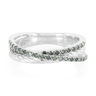 Anillo en plata con Diamante verde