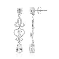 Pendientes en plata con Topacio blanco