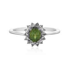 Anillo en plata con Demantoide de Rusia