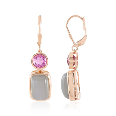 Pendientes en plata con Piedra de luna plateada (KM by Juwelo)