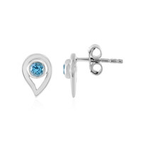 Pendientes en plata con Topacio azul suizo