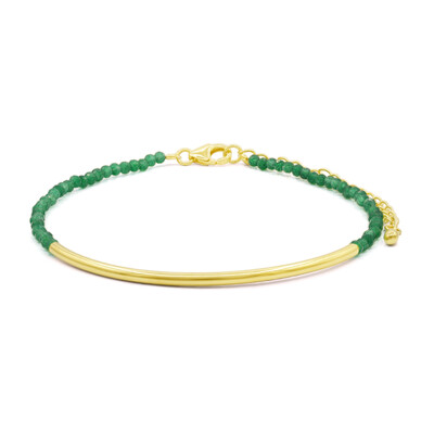 Brazalete en plata con Ágata verde