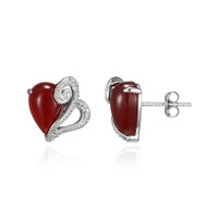 Pendientes en plata con Ágata roja