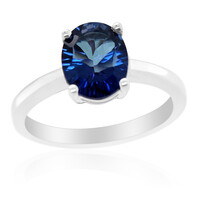 Anillo en plata con Topacio azul royal
