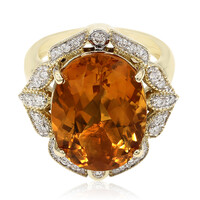 Anillo en oro con Citrino mandarina