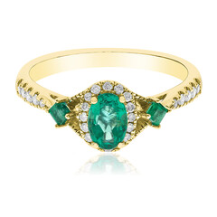 Anillo en oro con Esmeralda de Zambia AAA (CIRARI)