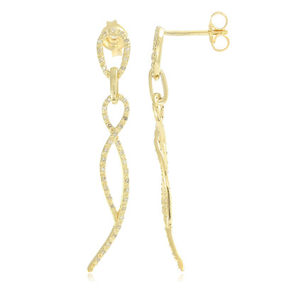 Pendientes en plata con Diamante chocolate