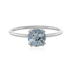 Anillo en platino con Aguamarina
