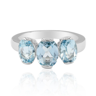 Anillo en plata con Topacio azul cielo