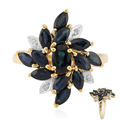 Anillo en oro con Zafiro de Kanchanaburi