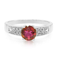 Anillo en plata con Topacio cereza