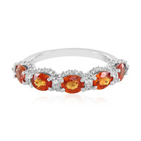 Anillo en plata con Zafiro Padparadscha