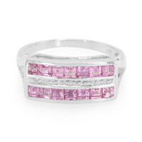 Anillo en plata con Zafiro de Ceilán rosa