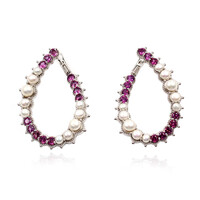 Pendientes en plata con Rodolita (Dallas Prince Designs)