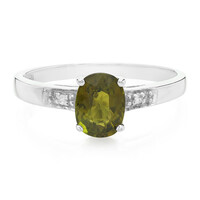 Anillo en plata con Turmalina cuprífera
