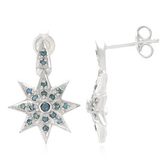 Pendientes en plata con Diamante fantasía