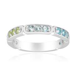 Anillo en plata con Topacio blanco