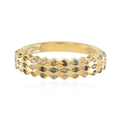 Anillo en plata con Diamante azul I3