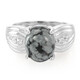 Anillo de hombre en plata con Obsidiana Copo de Nieve