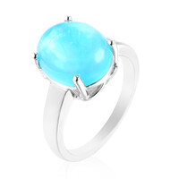 Anillo en plata con Ópalo azul Caribe