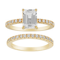 Anillo en plata con Topacio blanco
