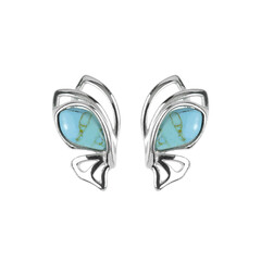 Pendientes en plata con Turquesa