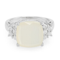 Anillo en plata con Piedra de Luna blanca