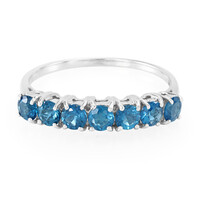 Anillo en plata con Apatita azul rey