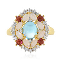 Anillo en plata con Topacio azul suizo