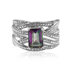Anillo en plata con Topacio Místico