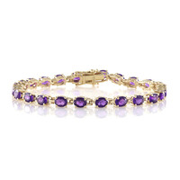 Brazalete en plata con Amatista de Zambia
