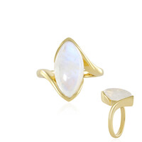 Anillo en plata con Piedra de Luna arcoíris