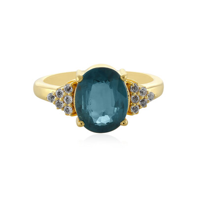 Anillo en plata con Cianita petróleo