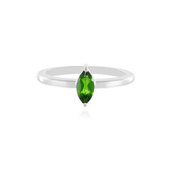 Anillo en plata con Diópsido de Rusia
