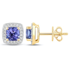 Pendientes en oro con Tanzanita