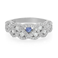Anillo en plata con Zafiro de Kanchanaburi