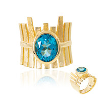 Anillo en plata con Topacio de Marambaia (de Melo)