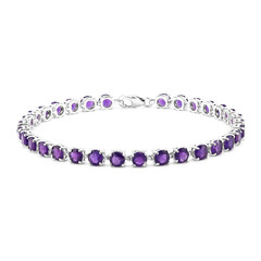 Brazalete en plata con Amatista de Zambia