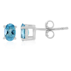 Pendientes en plata con Topacio azul suizo