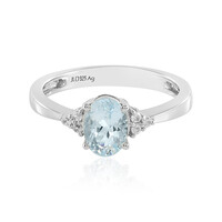 Anillo en plata con Aguamarina