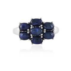 Anillo en plata con Zafiro estrella azul