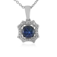 Collar en plata con Zafiro estrella azul