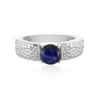 Anillo en plata con Zafiro estrella azul